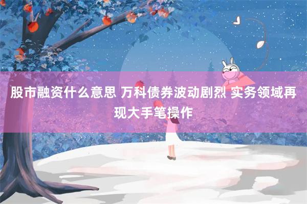 股市融资什么意思 万科债券波动剧烈 实务领域再现大手笔操作
