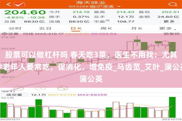 股票可以做杠杆吗 春天吃3菜，医生不用找：尤其中老年人要常吃，促消化，增免疫_马齿苋_艾叶_蒲公英