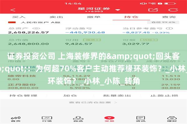 证券投资公司 上海装修界的&quot;回头客之王&quot;：为何超70%客户主动推荐缘环装饰？_小林_小陈_转角