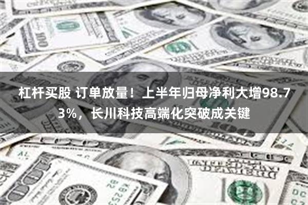 杠杆买股 订单放量！上半年归母净利大增98.73%，长川科技高端化突破成关键
