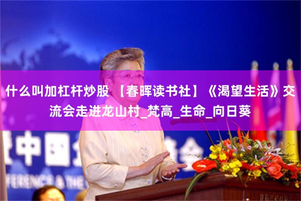 什么叫加杠杆炒股 【春晖读书社】《渴望生活》交流会走进龙山村_梵高_生命_向日葵